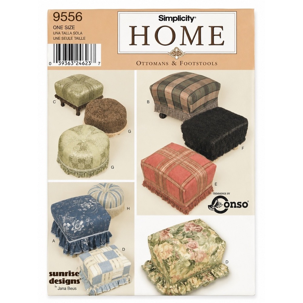 Simplicity Home 9556 Ottomans and Footstools Pattern New Uncut Factory Folded